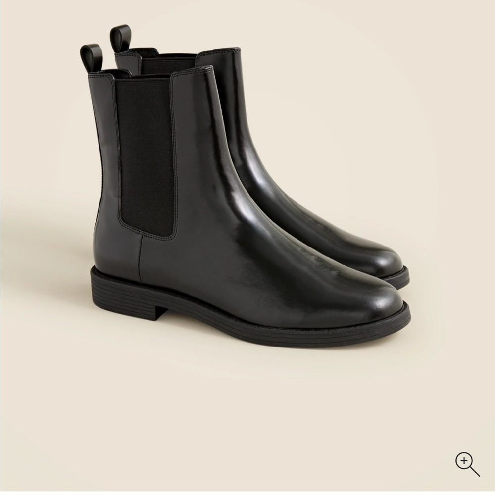 J. Crew Black Chelsea Boots in Leather